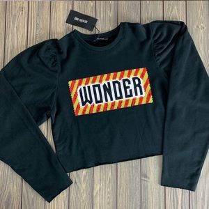 NWT Zara Trafaluc Wonder Cropped Sweatshirt M